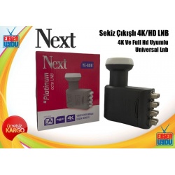 Next YE-404 Dört Çıkışlı Dörtlü Quad Lnb Dörtlü Lnb - 4K ve HD Uyumlu